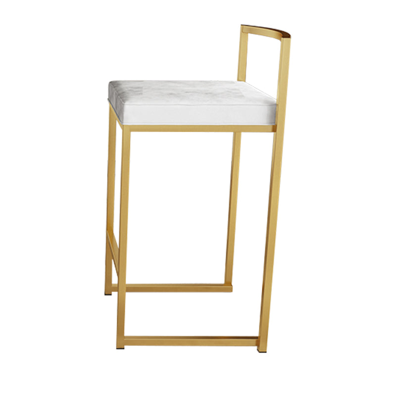 Glam Footrest Upholstered Bar Stool Matte Finish Home Low Back Stool