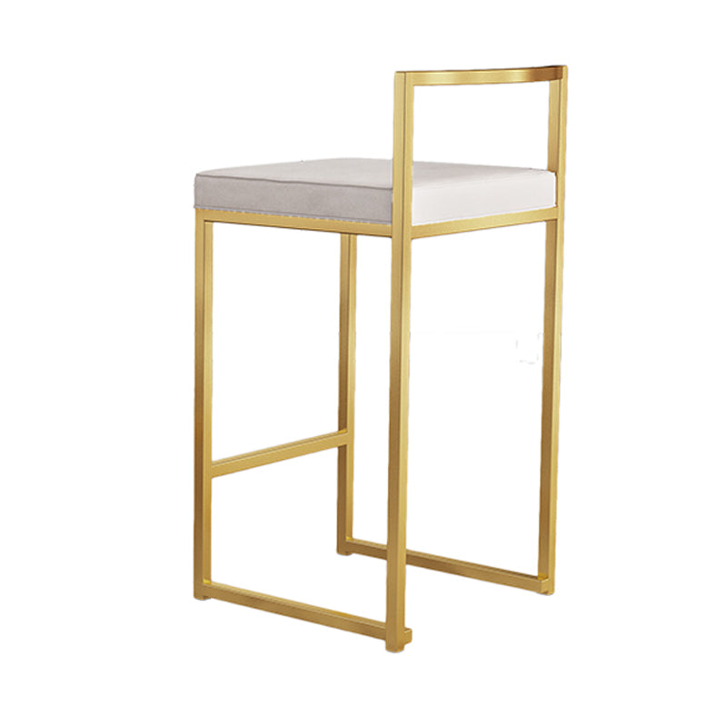 Glam Footrest Upholstered Bar Stool Matte Finish Home Low Back Stool