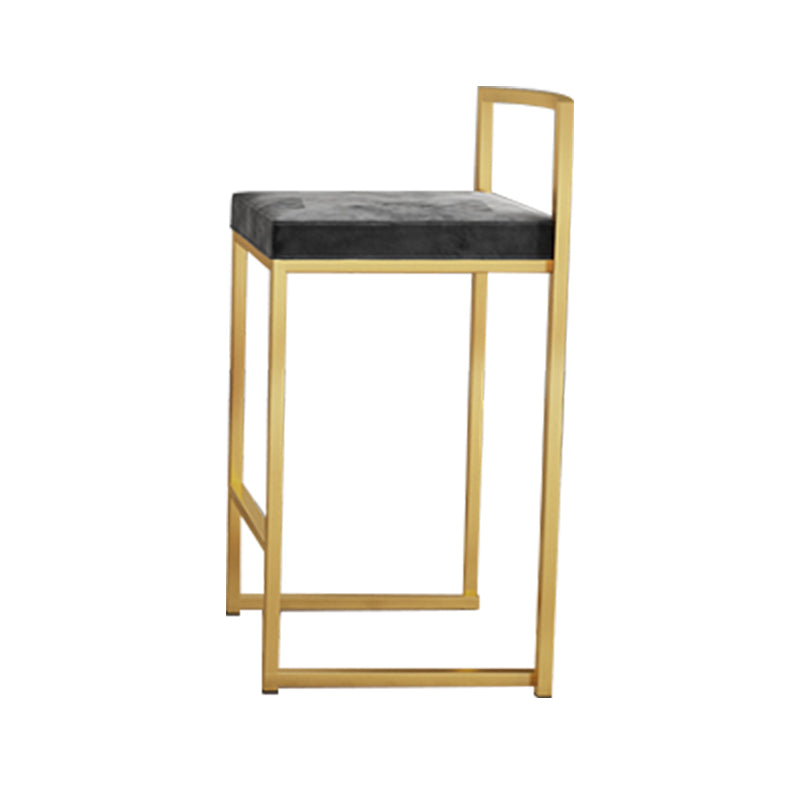 Glam Footrest Upholstered Bar Stool Matte Finish Home Low Back Stool