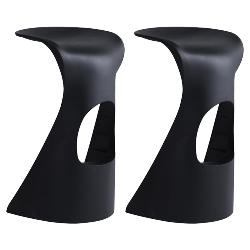 Scandinavian Plastic Barstools for Home Backless Stools with Plastic Base