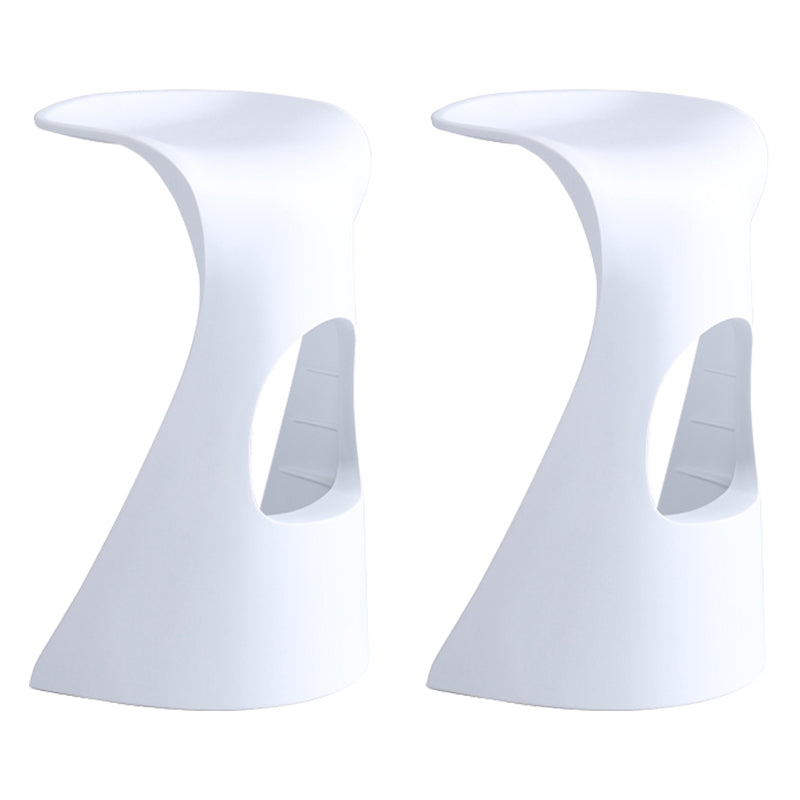 Scandinavian Plastic Barstools for Home Backless Stools with Plastic Base