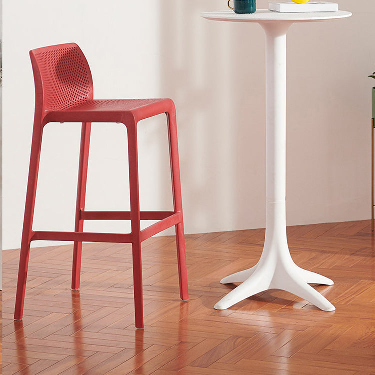 Scandinavian Style Plastic Armless Barstools Stackable Stools for Home