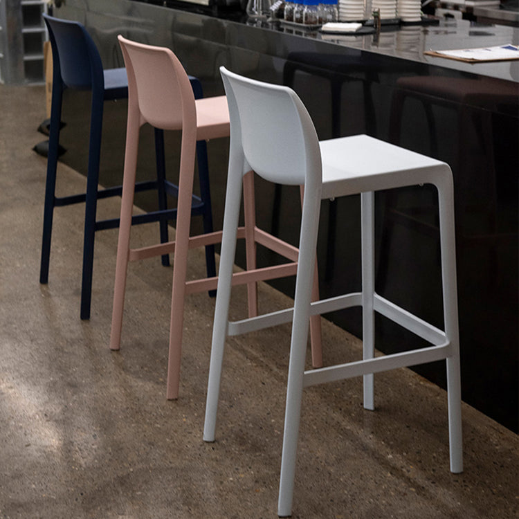 Scandinavian Style Plastic Armless Barstools Stackable Stools for Home