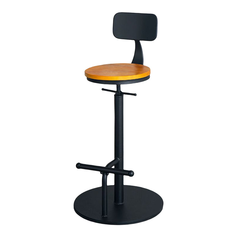 Industrial Adjustable Height Swivel Bar Stool Black Footrest Home Stool