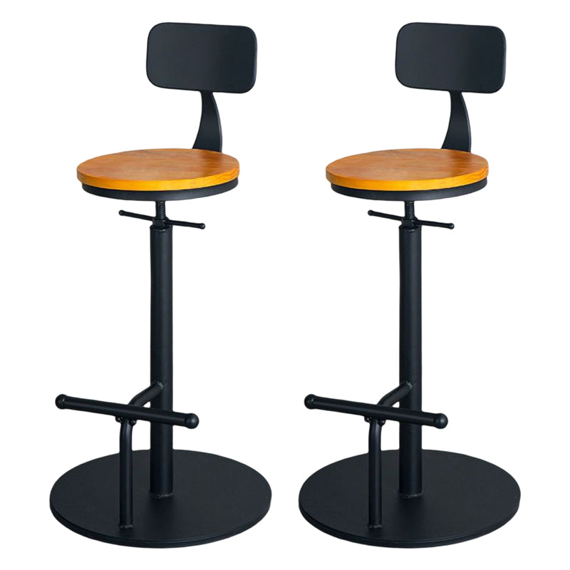 Industrial Adjustable Height Swivel Bar Stool Black Footrest Home Stool