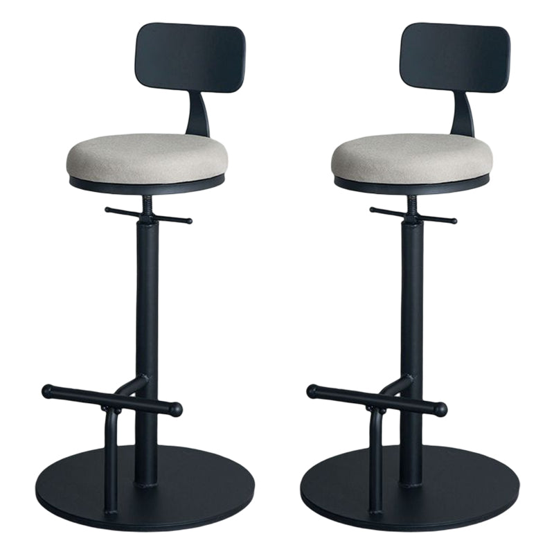 Industrial Adjustable Height Swivel Bar Stool Black Footrest Home Stool