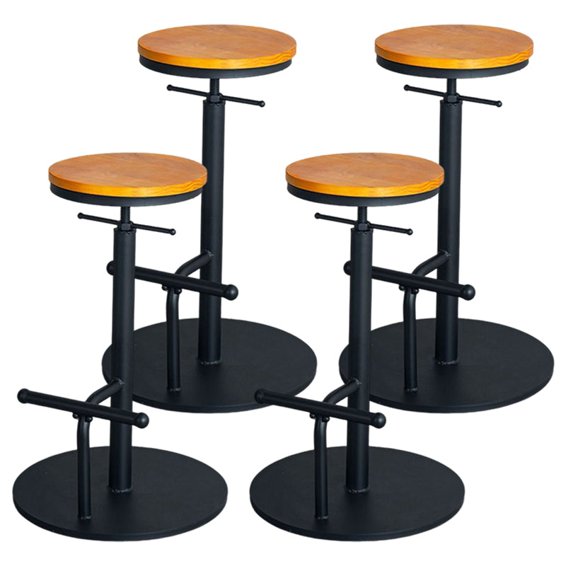 Industrial Adjustable Height Swivel Bar Stool Black Footrest Home Stool