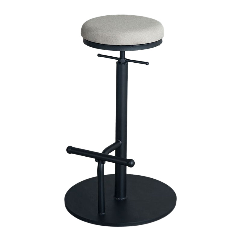 Industrial Adjustable Height Swivel Bar Stool Black Footrest Home Stool