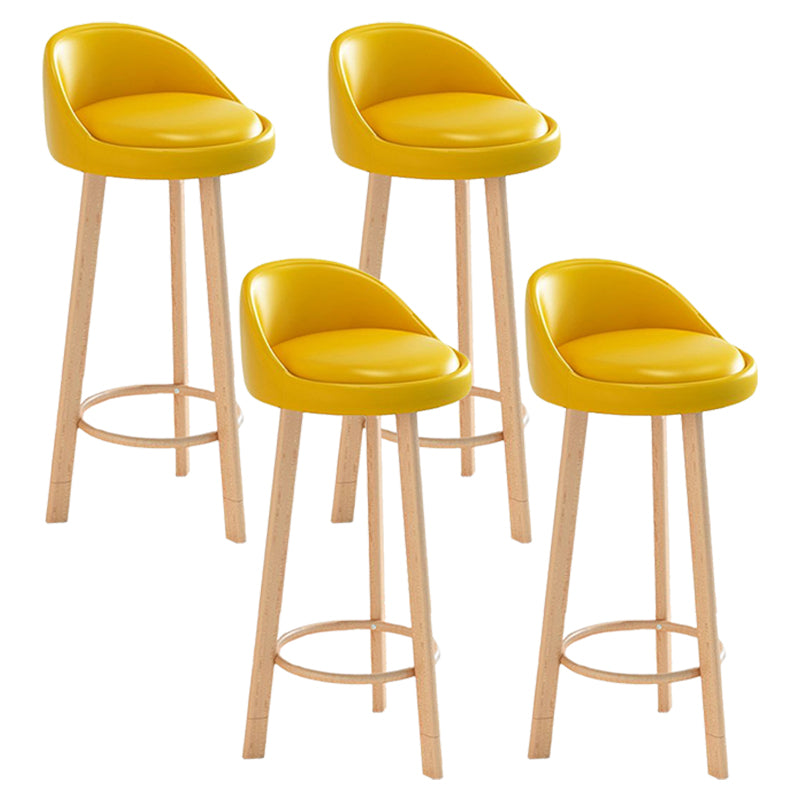 Glam Matte Finish Upholstered Footrest Bar Stool 27.55'' Reception Stool