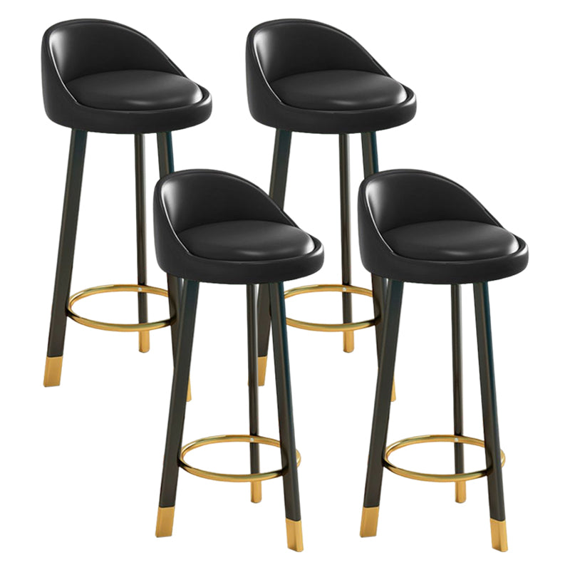 Glam Matte Finish Upholstered Footrest Bar Stool 27.55'' Reception Stool