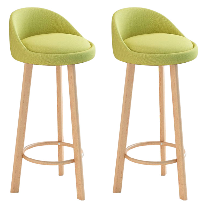 Glam Matte Finish Upholstered Footrest Bar Stool 27.55'' Reception Stool