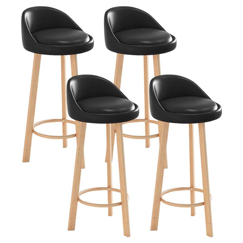 Glam Matte Finish Upholstered Footrest Bar Stool 27.55'' Reception Stool