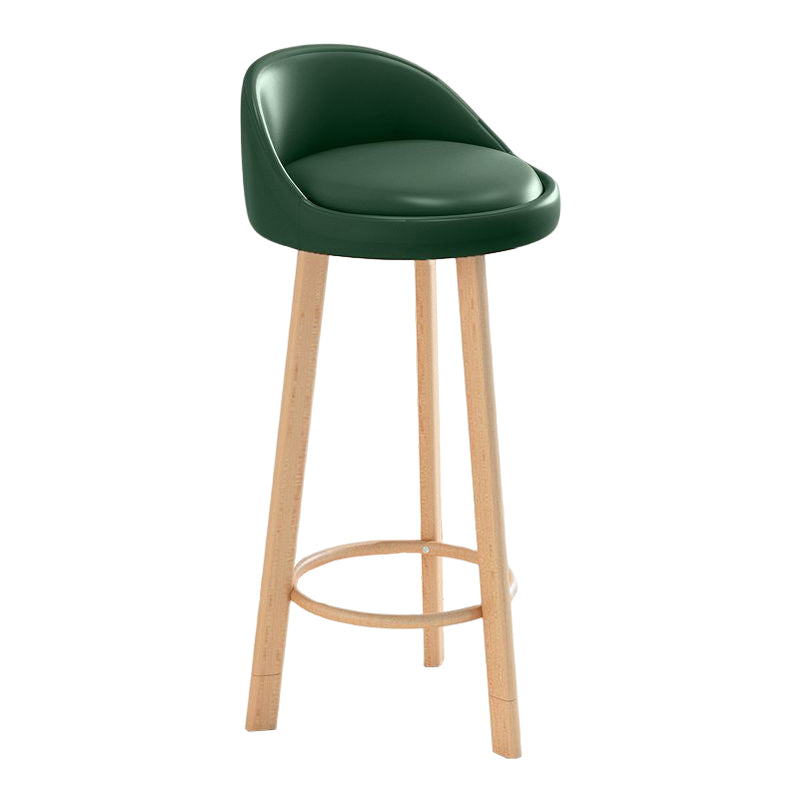 Glam Matte Finish Upholstered Footrest Bar Stool 27.55'' Reception Stool