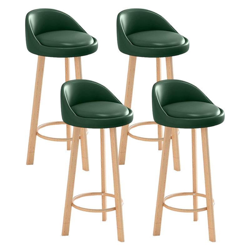 Glam Matte Finish Upholstered Footrest Bar Stool 27.55'' Reception Stool