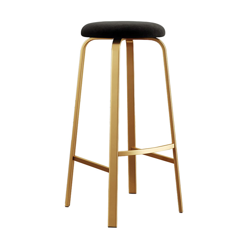 Footrest Upholstered Armless Bar Stool Matte Finish Backless Home Stool