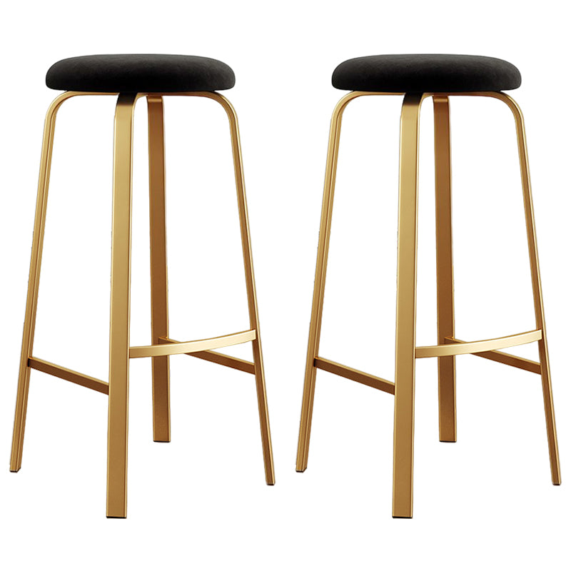 Footrest Upholstered Armless Bar Stool Matte Finish Backless Home Stool