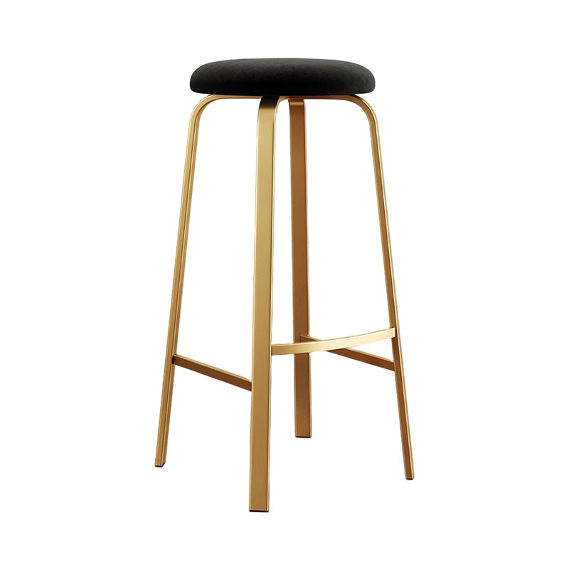Footrest Upholstered Armless Bar Stool Matte Finish Backless Home Stool
