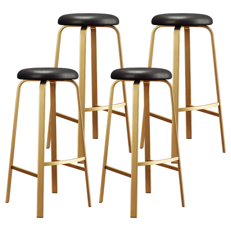 Footrest Upholstered Armless Bar Stool Matte Finish Backless Home Stool