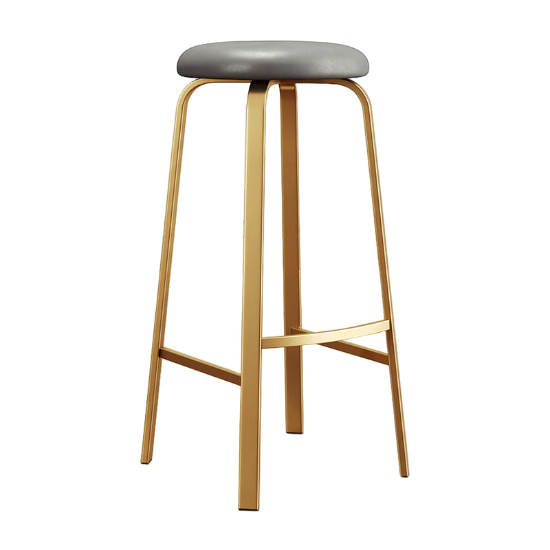 Footrest Upholstered Armless Bar Stool Matte Finish Backless Home Stool