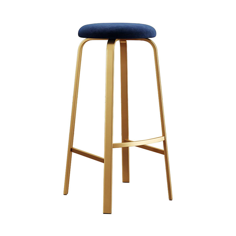Footrest Upholstered Armless Bar Stool Matte Finish Backless Home Stool