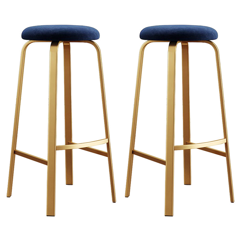 Footrest Upholstered Armless Bar Stool Matte Finish Backless Home Stool