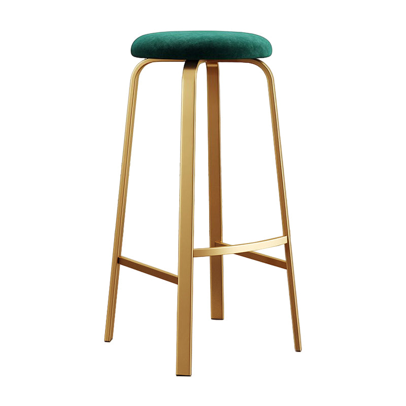 Footrest Upholstered Armless Bar Stool Matte Finish Backless Home Stool