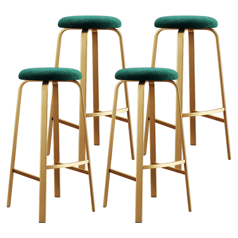 Footrest Upholstered Armless Bar Stool Matte Finish Backless Home Stool