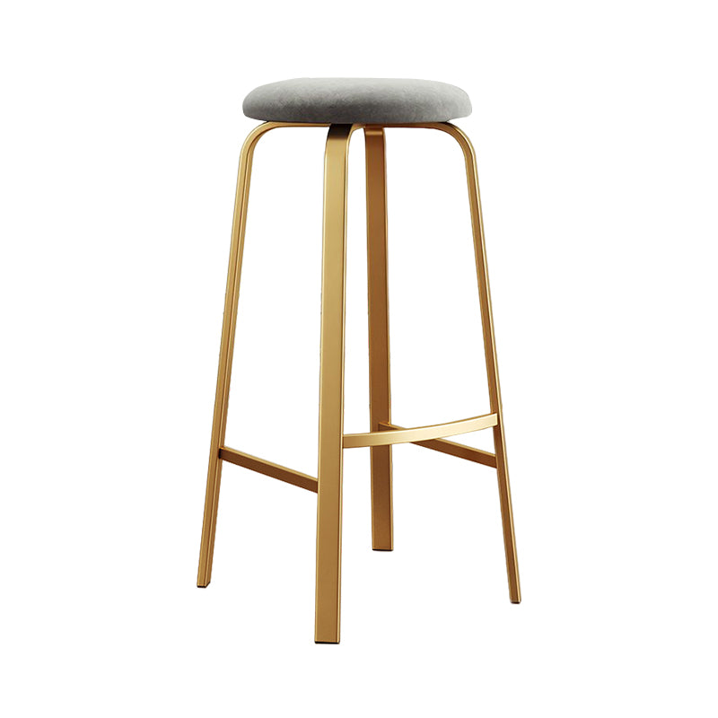 Footrest Upholstered Armless Bar Stool Matte Finish Backless Home Stool