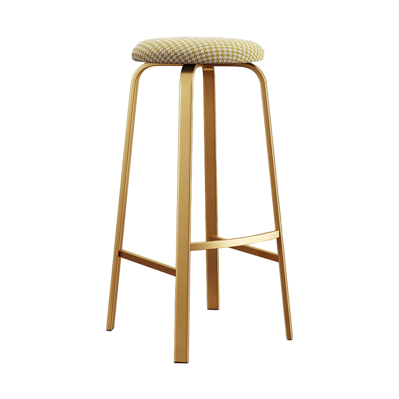 Footrest Upholstered Armless Bar Stool Matte Finish Backless Home Stool