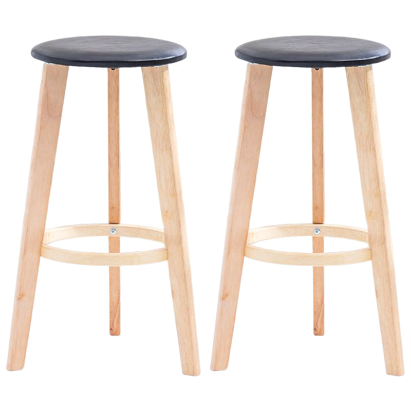 Scandinavian Backless Home Stool Matte Finish Footrest Upholstered Bar Stool