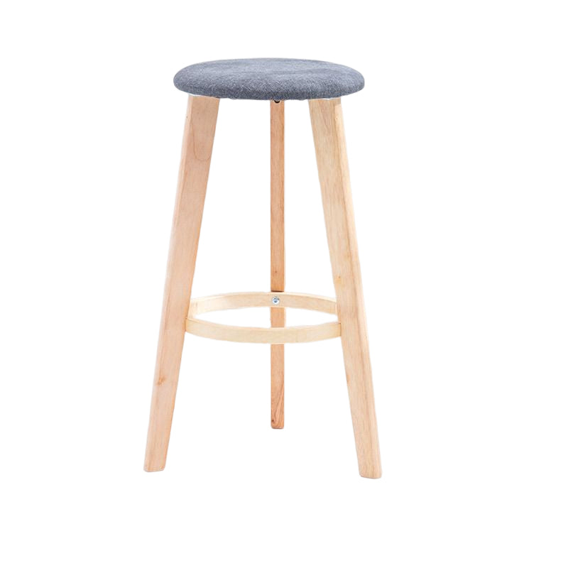 Scandinavian Backless Home Stool Matte Finish Footrest Upholstered Bar Stool