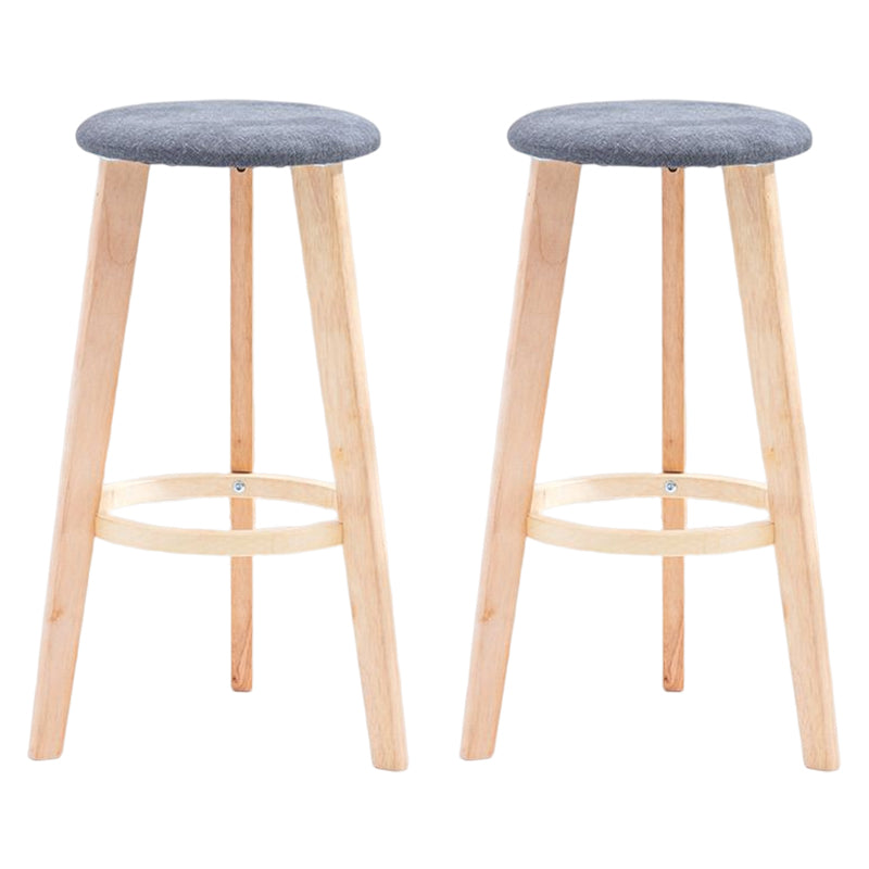 Scandinavian Backless Home Stool Matte Finish Footrest Upholstered Bar Stool