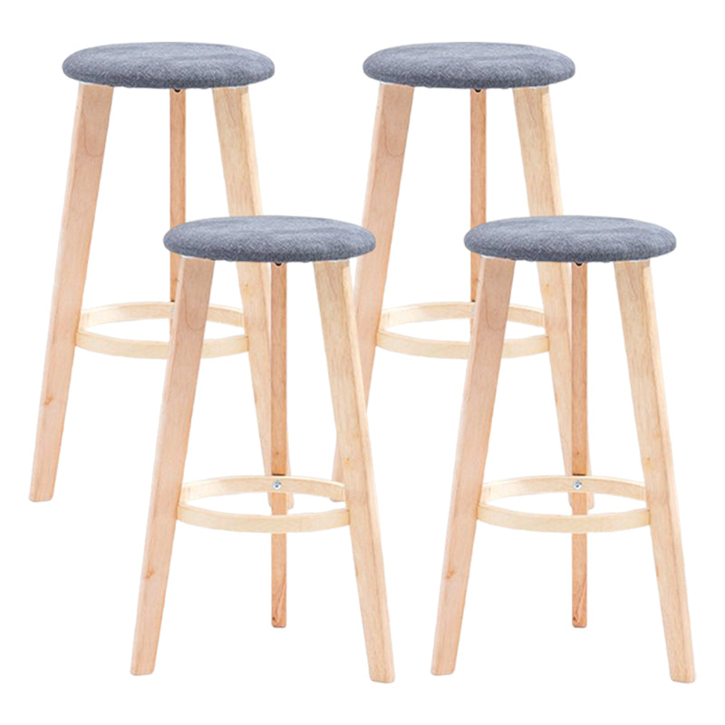Scandinavian Backless Home Stool Matte Finish Footrest Upholstered Bar Stool