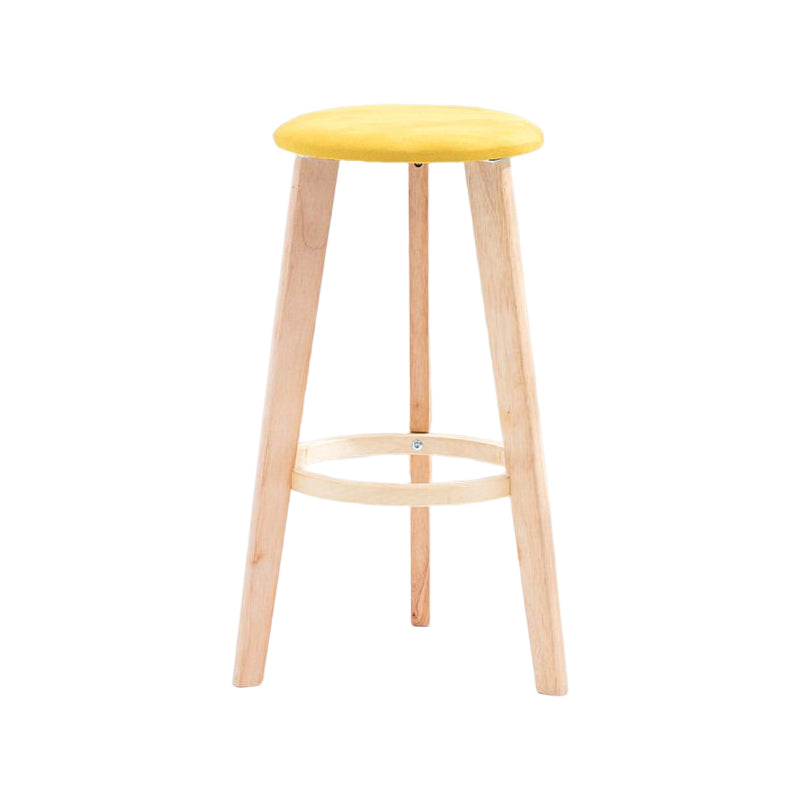 Scandinavian Backless Home Stool Matte Finish Footrest Upholstered Bar Stool