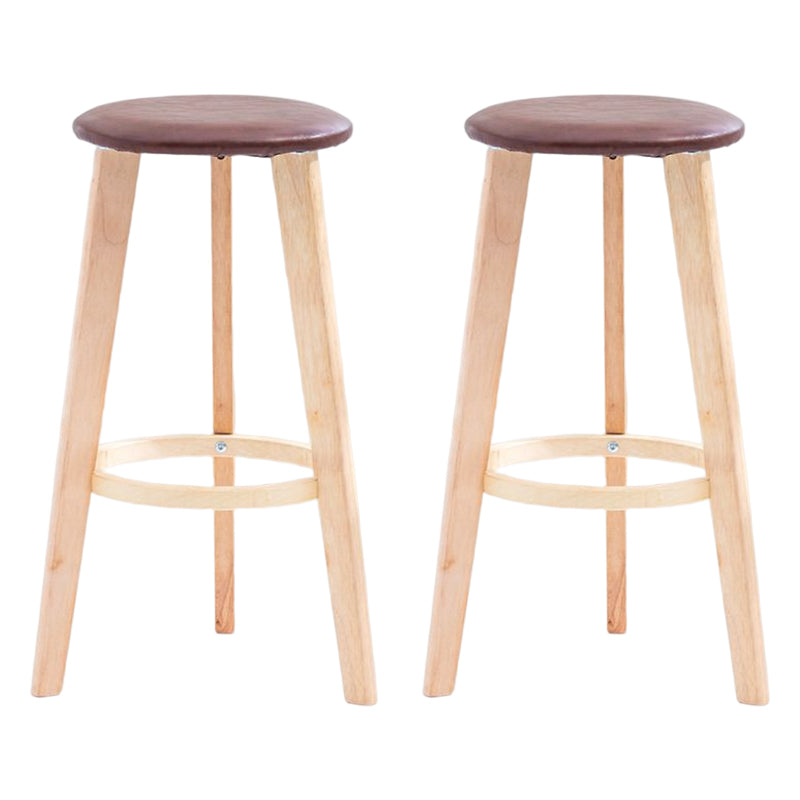 Scandinavian Backless Home Stool Matte Finish Footrest Upholstered Bar Stool