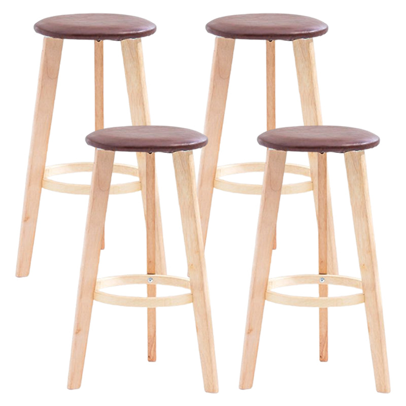 Scandinavian Backless Home Stool Matte Finish Footrest Upholstered Bar Stool