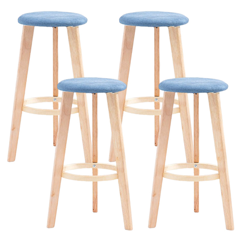Scandinavian Backless Home Stool Matte Finish Footrest Upholstered Bar Stool
