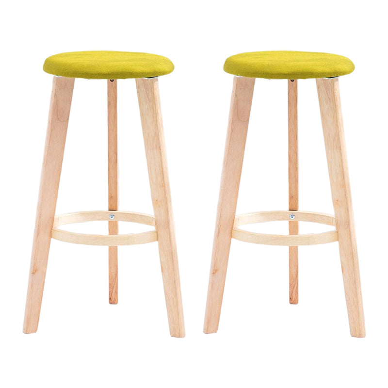 Scandinavian Backless Home Stool Matte Finish Footrest Upholstered Bar Stool