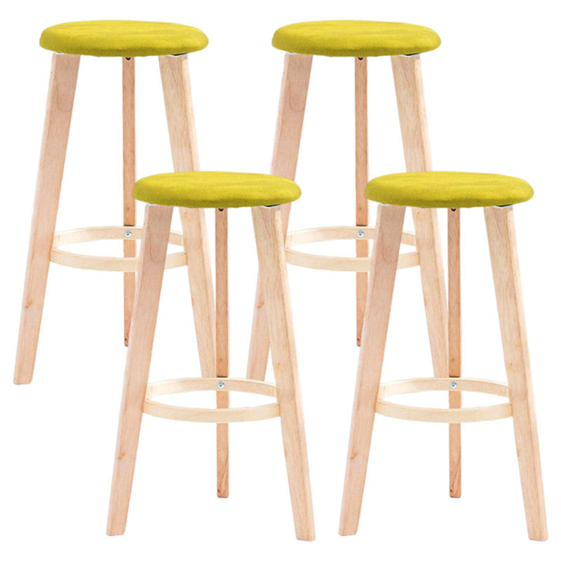 Scandinavian Backless Home Stool Matte Finish Footrest Upholstered Bar Stool