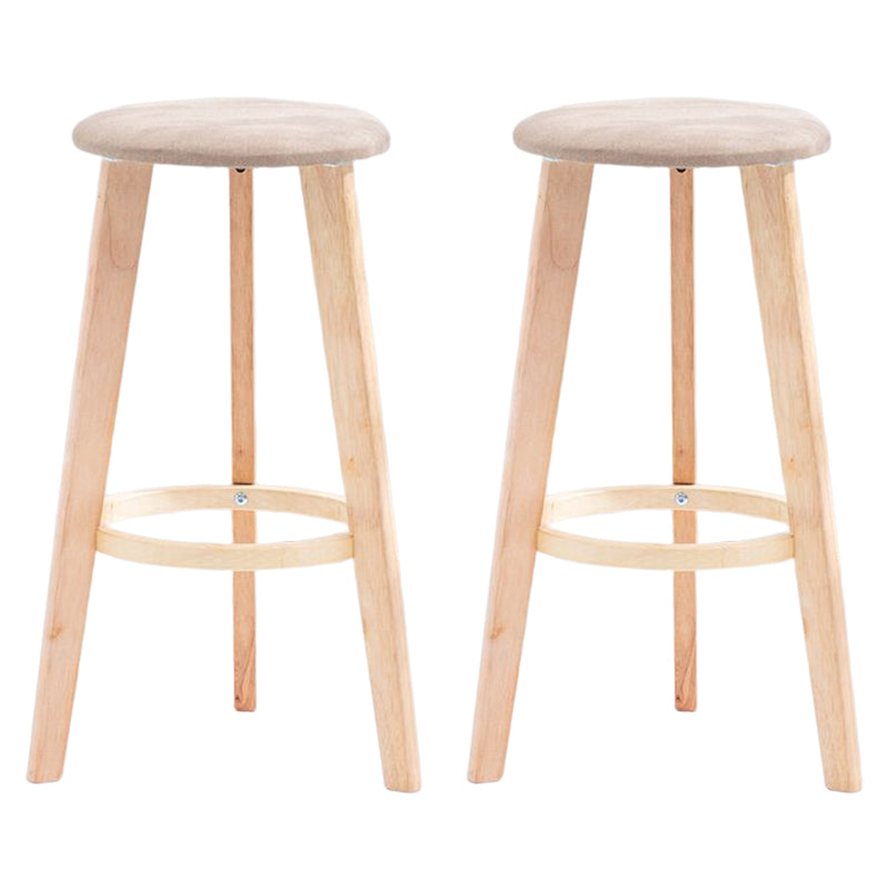 Scandinavian Backless Home Stool Matte Finish Footrest Upholstered Bar Stool