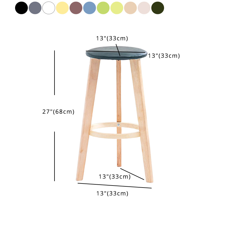 Scandinavian Backless Home Stool Matte Finish Footrest Upholstered Bar Stool