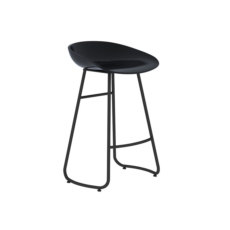 Modern Matte Finish Iron Bar Stool Footrest Milk Tea Shop Stool