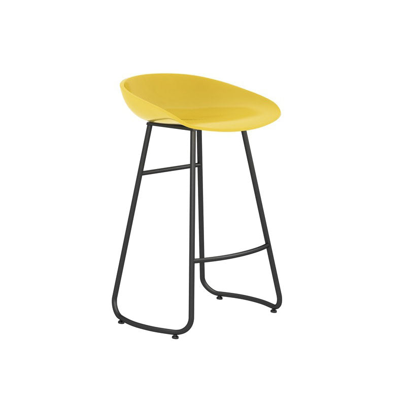 Modern Matte Finish Iron Bar Stool Footrest Milk Tea Shop Stool