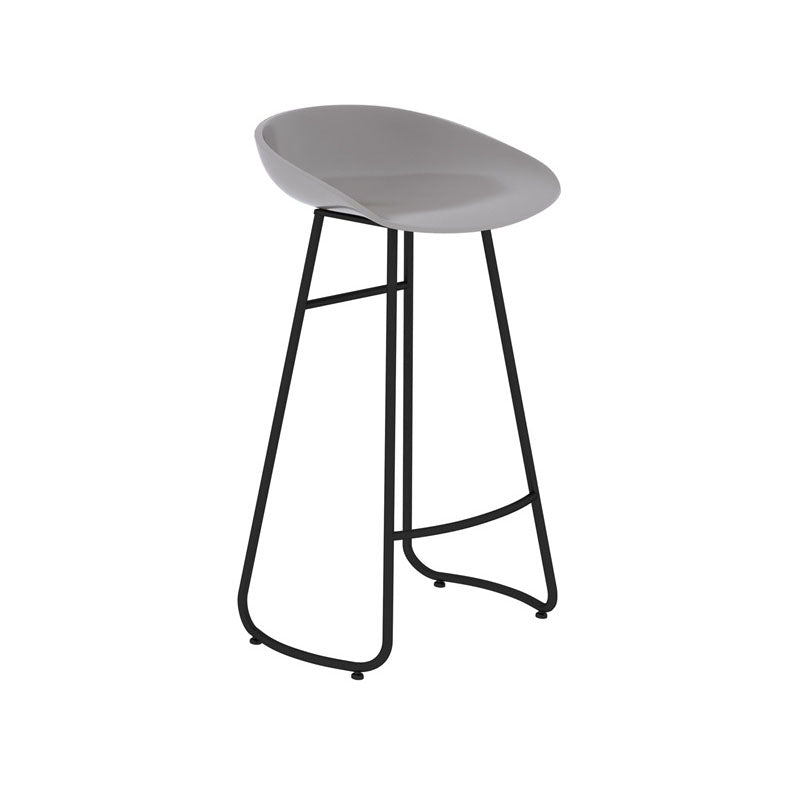 Modern Matte Finish Iron Bar Stool Footrest Milk Tea Shop Stool