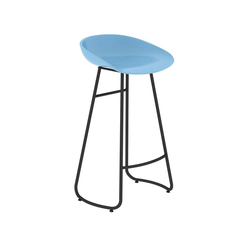 Modern Matte Finish Iron Bar Stool Footrest Milk Tea Shop Stool