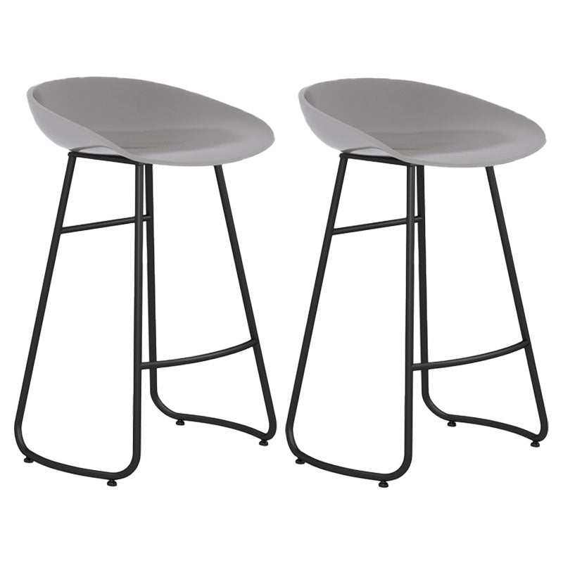 Modern Matte Finish Iron Bar Stool Footrest Milk Tea Shop Stool