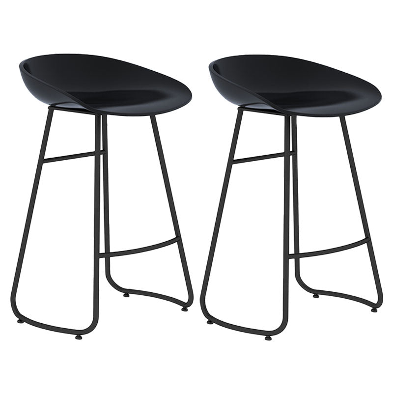 Modern Matte Finish Iron Bar Stool Footrest Milk Tea Shop Stool