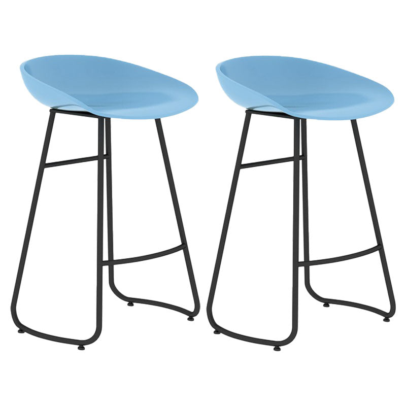 Modern Matte Finish Iron Bar Stool Footrest Milk Tea Shop Stool