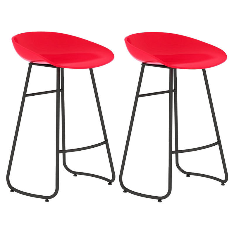 Modern Matte Finish Iron Bar Stool Footrest Milk Tea Shop Stool