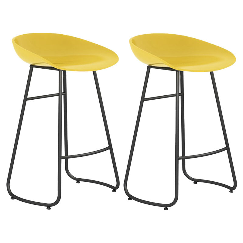 Modern Matte Finish Iron Bar Stool Footrest Milk Tea Shop Stool